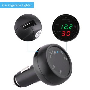 Voltmètre de <span class=keywords><strong>voiture</strong></span> universel 3 en 1 triple fonction 12V 24V Auto LED Voltmètre numérique Jauge Celsius Temp Meter Chargeur USB - Product Image 3