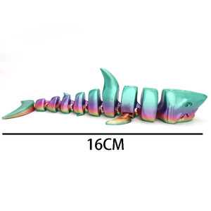 ของเล่นฉลามพิมพ์ 3 มิติ PLA สร้างสรรค์ ของตกแต่งบ้าน ฟิกเกอร์แอคชั่น ฉลามคริสตัลแบบยืดหยุ่น ของที่ระลึกจากพิพิธภัณฑ์สัตว์น้ำ ของเล่นเด็ก - Product Image 3