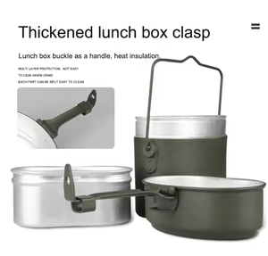 Fabricante de Utensilios de Cocina, Juego de Lonchera Táctica Alemana de 1.5L, Lonchera Metálica Portátil para Exteriores, Supervivencia en la Naturaleza - Product Image 6