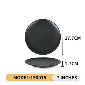 Plato de melamina negro <span class=keywords><strong>Sakura</strong></span> redondo logotipo personalizado placas de melamina rectangulares negras <span class=keywords><strong>restaurante</strong></span> - Product Image 6