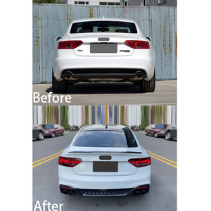 กันชนหลังสไตล์ตาข่ายทั้งหมดสีดำมันวาวสำหรับรถ <span class=keywords><strong>Audi</strong></span> A5 2012-2016 <span class=keywords><strong>RS5</strong></span> <span class=keywords><strong>2021</strong></span> + วัสดุ PP-อัพเกรดรถใหม่ - Product Image 6