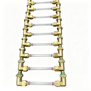 Jauge de niveau d'huile hydraulique LiuGong en laiton pour excavatrices avec tube transparent et connecteurs en forme de L - Product Image 3
