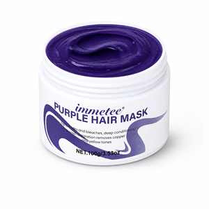 Mascarilla Capilar Profesional para Tonificar el Cabello en Tono Púrpura, 100g, <span class=keywords><strong>Acondicionador</strong></span> Profundo para Restauración del Cabello Rubio Decolorado, Marca Privada para el Cuidado del Cabello - Product Image 6