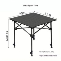 Klappbarer, verstellbarer Outdoor-Eierrolltisch, quadratischer Tisch für Camping, Marktstände und Picknicks mit Leinenbezug
