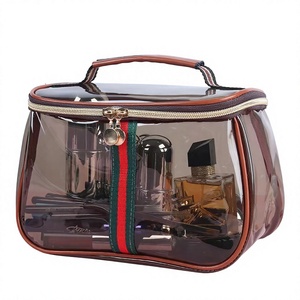 Bolsa <span class=keywords><strong>de</strong></span> cosméticos <span class=keywords><strong>de</strong></span> PVC, portátil, impermeable, transparente, <span class=keywords><strong>de</strong></span> gran capacidad, para viaje, almacenamiento, bolsa <span class=keywords><strong>de</strong></span> maquillaje con cremallera, a la moda - Product Image 1