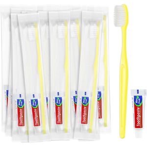 Kit de Cepillo de Dientes y Pasta Dental Desechables de Cerdas Suaves con Carbón Activado, Económicos, para Viajes y Hoteles - Product Image 1