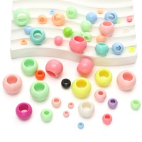 Perles en vrac colorées inspirées de la glace, perles baril à grand trou de 6-20 mm, accessoires DIY en acrylique faits à la main pour la création de bijoux