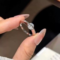 Bague INS tendance en argent sterling S925 avec zircon cubique rotatif, bagues délicates pour femmes, bijoux fins, thème univers, étoile, planète