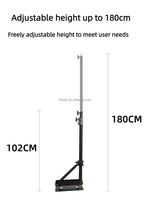 Support mural flexible en aluminium réglable de 180 cm avec bras articulé, base triangulaire, étanche, antichoc, pour anneau lumineux portable et rotatif