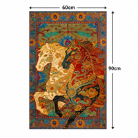 Tableau mural en toile polyester motif ethnique cheval vintage 60x90cm, impression Giclée HD, peinture animale pour décoration de salon à la maison