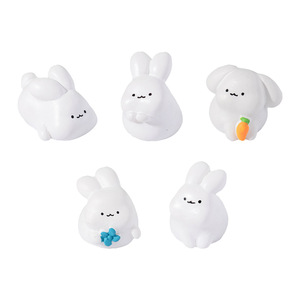 Figurines de lapins miniatures en résine Dp Craft, décorations d'animaux mignons, accessoires de bureau pour enfants et adultes - Product Image 2