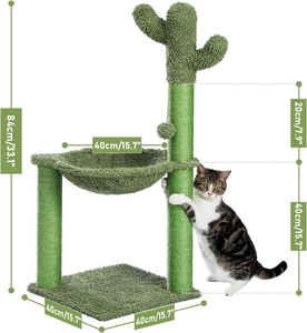 Pohon kucing besar grosir dengan mainan kucing lucu dan cetakan <span class=keywords><strong>Post</strong></span> goresan kaktus sederhana kemasan karton mainan kucing Sisal - Product Image 5