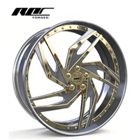 Jantes forgées Roc Custom Polished 22-30 pouces, style Breitling, style Donk pour Bentley Bentayga, Rolls Royce, Cadillac Escalade