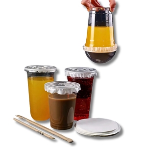 Nhà Máy Bán buôn tùy chỉnh dùng một lần cốc nhựa trong suốt có nắp đậy rõ ràng cho đồ uống trà lấy đi biểu tượng tùy chỉnh bao gồm - Product Image 2