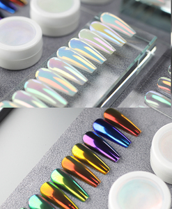 Poudre à ongles effet perle glacée féerique 12 couleurs 0,2g, pigment chromé blanc effet miroir aurore, marque privée, pour manucure et nail art - Product Image 5