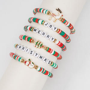 Pulseras de cuentas navideñas con diseño de dibujos animados, regalo unisex, joyería hecha en China. - Product Image 3