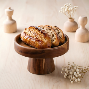 Espositore per Torte in Legno di Acacia, Vassoio per Pasticceria da Soggiorno, Espositore da Tavolo per Dessert, Piatto Rialzato in Legno Massello per Frutta - Product Image 3