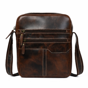 Stylish Genuine Leather <b>Cross</b> Body Bag For <b>Men</b> And Women Featuring Adjustable Strap Secure Zipper Closure Compact - Product Image 5