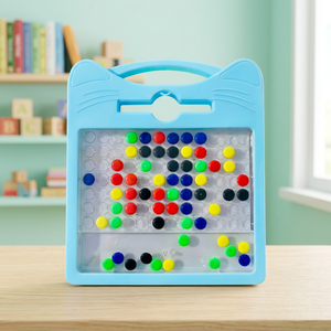 Tableau magnétique en forme de chat pour dessin et perles, jouet artistique coloré et créatif pour enfants, 15 pouces, en plastique, unisexe, 3-6 ans, Cat S - Product Image 5
