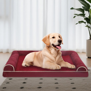 Nouveau canapé pour animaux de compagnie rectangulaire d'<span class=keywords><strong>Amazon</strong></span>, lit pour chien et chat, amovible et lavable, en <span class=keywords><strong>peluche</strong></span> pour toutes les saisons - Product Image 1