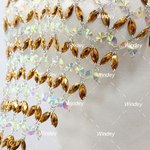 Fete Season unico sirena nucleo di cristallo <span class=keywords><strong>marrone</strong></span> reggiseno di cristallo di strass da <span class=keywords><strong>donna</strong></span> carnevale top di pietra con perline <span class=keywords><strong>gilet</strong></span> - Product Image 6