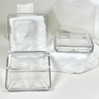 Meilleure vente étui à palettes de fard à paupières vide transparent en matière plastique emballage de boîtier de fard à paupières carré personnalisé 4 couleurs transparent