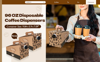 Carton jetable personnalisé 1,5 l 2,5 l 3l Boîte de voyageur en papier d'emballage Distributeur de jus de fruits à emporter Sac à bavoir en boîte