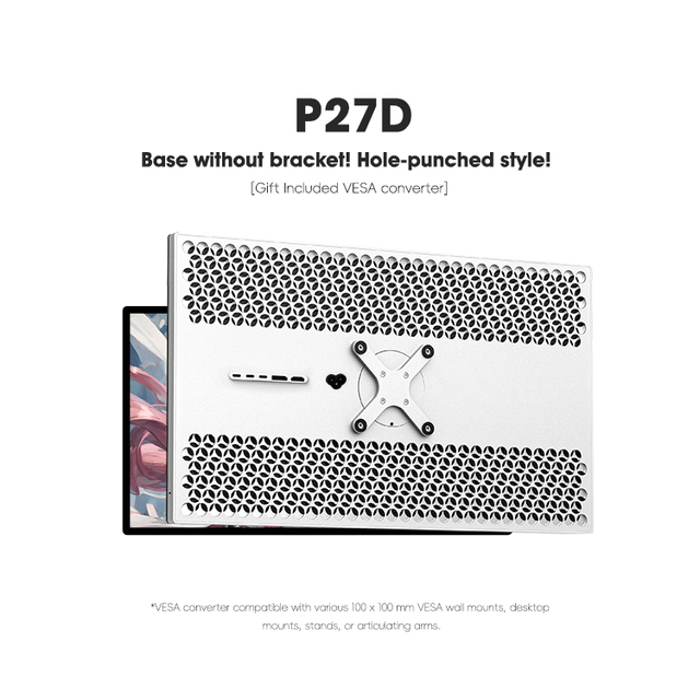 Kuycon P27D High Color Accuracy True Picture Quality Display Computer Monitor 27 Inch Led 4k Monitor for Office Work and Gaming