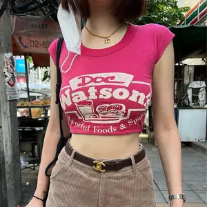 Y2K Harajuku Gothic Tank Top E-girl Aesthetic Cropped Punk Style Vintage Letters Printed Summer Tee Harajuku dress shirts women