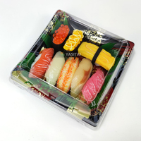Boîte en plastique jetable pour sushi, de haute qualité alimentaire, personnalisé 50 pièces