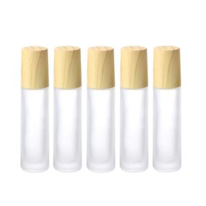 Hot Sale 5ml 10ml 15ml Eco-friendly Luxury Bamboo Cap Roll-On Glass <b>Bottle</b> Essential Oils Skin Care Serum Eye Drop Frosted - Product Image 1