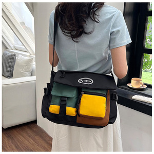 Nuova Borsa a Tracolla Trendy di Marca con Contrasti di Colore per Uomo <span class=keywords><strong>e</strong></span> Donna, Design Casual Sportivo <span class=keywords><strong>e</strong></span> Cool, Borsa in Tela Multicolore - Product Image 4