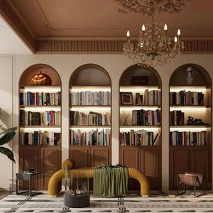 Sistema <span class=keywords><strong>de</strong></span> Estanterías <span class=keywords><strong>de</strong></span> Madera Sólida Expandible y Moderno para Biblioteca, <span class=keywords><strong>con</strong></span> <span class=keywords><strong>Puertas</strong></span> <span class=keywords><strong>de</strong></span> Vidrio, Luces <span class=keywords><strong>de</strong></span> Lectura Integradas y Diseño <span class=keywords><strong>de</strong></span> Piso a Techo - Product Image 3