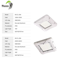 Nouvelle conception, éclairage LED haute puissance, étanche, pour parkings industriels, 100w 150w 200w 240w, pour stations-service