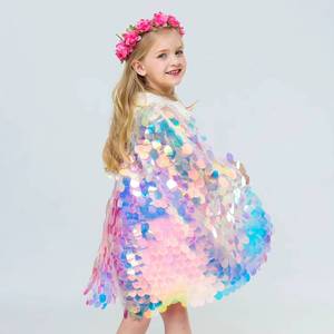 Capa de Princesa Sirena para Niñas con Lentejuelas Brillantes, Disfraz de Fantasía - Product Image 2