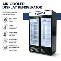 YUANDA Vitrine Réfrigérée Monotempérature de Haute Qualité pour Boissons de Supermarché avec 3 Portes Vitrées et 12 Étagères pour Usage Commercial