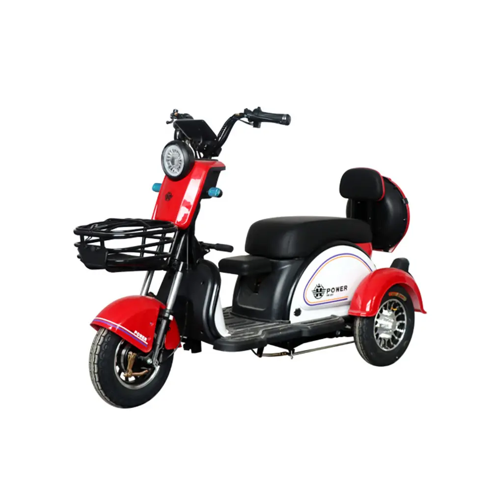 高品質500W36V3輪電動カーゴバイク中国ヴィンテージ電動カーゴ三輪車バスケット付き