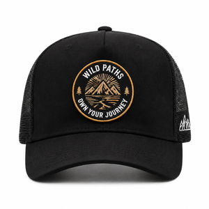 Casquettes de baseball noires ajustables en gros pour homme, avec logo personnalisé brodé/imprimé, casquettes de camionneur en maille, casquettes snapback - Product Image 1
