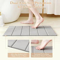 Tapis de bain pliable super absorbant en pierre avec dessus en cuir végétalien – Design luxueux haut de gamme antidérapant pour salle de bain et cuisine