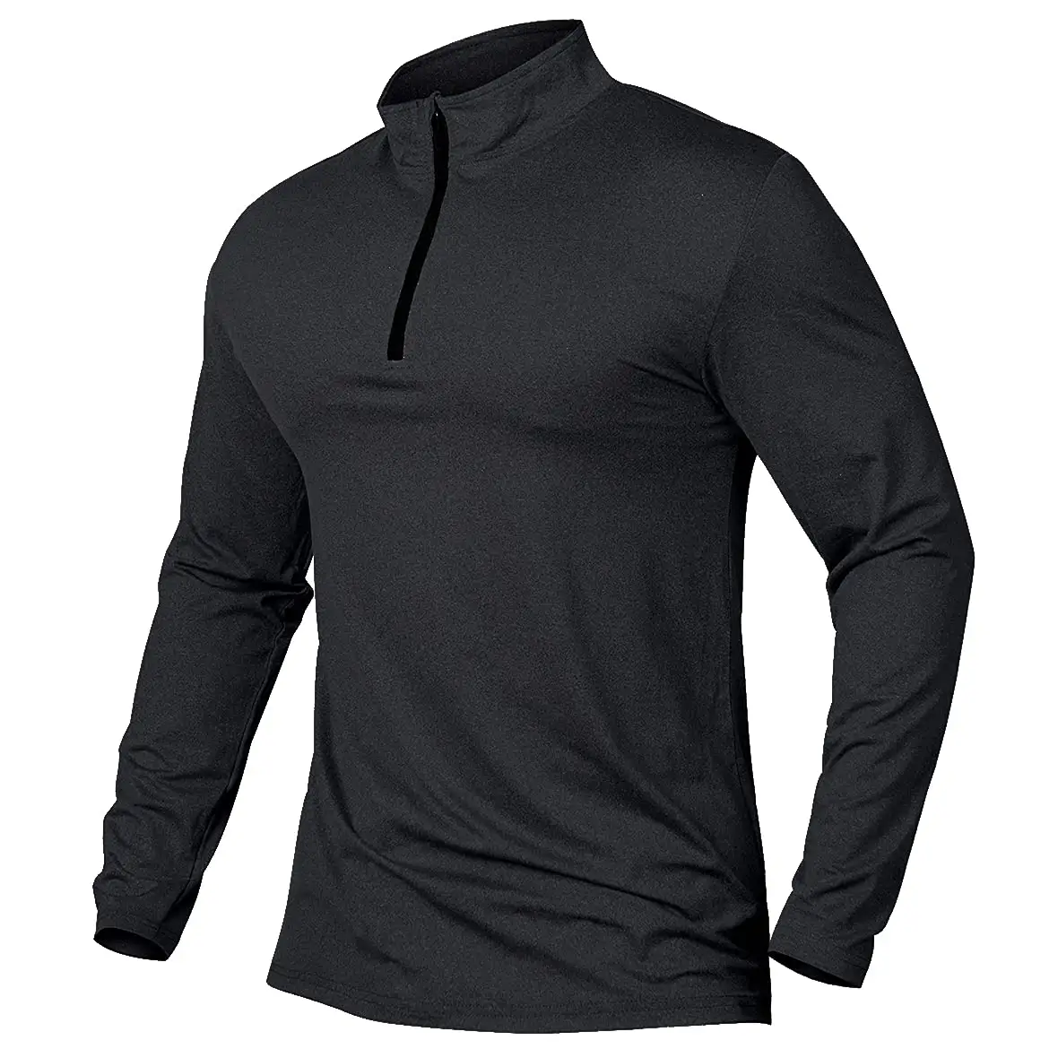 Roupas masculinas personalizadas, camiseta de manga longa leve com zip e 1/4 zip, para corrida, esporte, pele apertada, moletom, roupa ativa, para homens