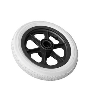 Ensemble de roue arrière de <span class=keywords><strong>16</strong></span> pouces gratuit avec pneu en caoutchouc PU massif <span class=keywords><strong>16</strong></span> <span class=keywords><strong>1</strong></span>/<span class=keywords><strong>2</strong></span> x <span class=keywords><strong>2</strong></span> <span class=keywords><strong>1</strong></span>/4, accessoires pour fauteuil roulant pour la rééducation et la thérapie - Product Image 2
