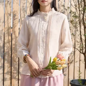 사용자 정의 하이 퀄리티 셔츠 프랑스 복고풍 스타일 플러스 사이즈 여성의 블라우스 및 셔츠 의류 제조 업체 셔츠