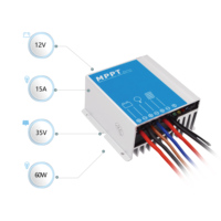 Contrôleur de charge solaire MPPT étanche IP67 Lumiax MPPT1050/1550 12V 10A/15A pour CCTV, infrarouge/RS485, certifié CE, 120W-255W