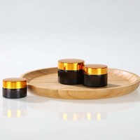 Pot à crème cosmétique en verre avec couvercle, Pot brun ambre de 7ml 15ml 20ml 30ml 50ml 100ml