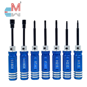 7PCS Revestimiento de óxido negro HSS <span class=keywords><strong>Bits</strong></span> Mango azul Juego de destornilladores de precisión para FPV Drone - Product Image 1