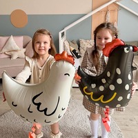 Globos de Helio de Animales de Dibujos Animados Feiyue al por Mayor, Globos de Gallo y Pollo de Pie para Fiestas de Cumpleaños Infantiles