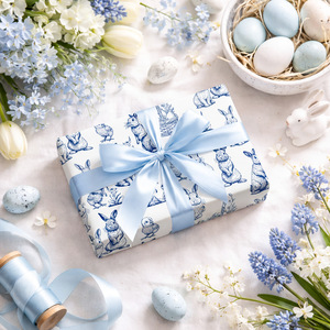 Original daily blue rabbit double-sided coated <b>paper</b> packaging <b>paper</b> - Product Image 3