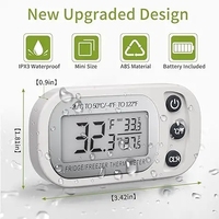 Termometer lemari es Digital tahan air, alat pengukur suhu kulkas dengan dudukan layar LCD besar