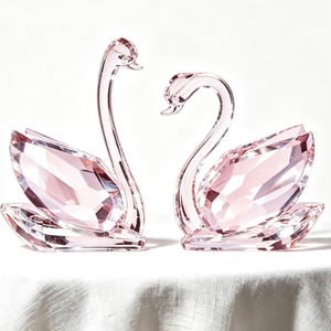Venta al por Mayor de Adornos de Cisnes de Cristal Transparente, Pequeños Animales de Cristal, Cisnes Dobles, Regalos para Fiestas y Eventos, Personalizados - Product Image 5