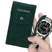Sac de Rangement Personnalisé de Voyage pour Bijoux et Montres, Noir, Vert, Rouge, avec LOGO, Luxueuses Housses en Velours